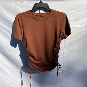 Zara short sleeve shirt with ties on the side